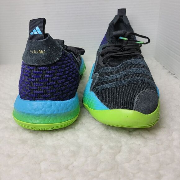 Adidas Trae Young 2 Mens Size 12 Core Black Team Solar Green H06473 - Picture 7 of 11
